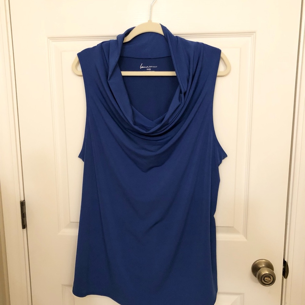 Lane Bryant Beautiful Blue cowl neck top.  Size 18/20